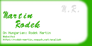 martin rodek business card